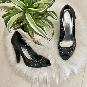 Jessica Simpson Studded peep toe heels pumps